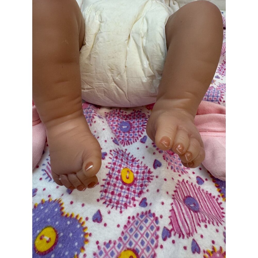 Newborn Realistic Baby Girl Aston Drake with Pacifier - Picture 12 of 16